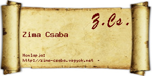 Zima Csaba névjegykártya