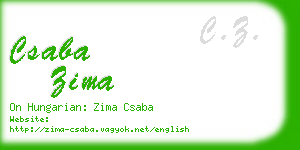 csaba zima business card